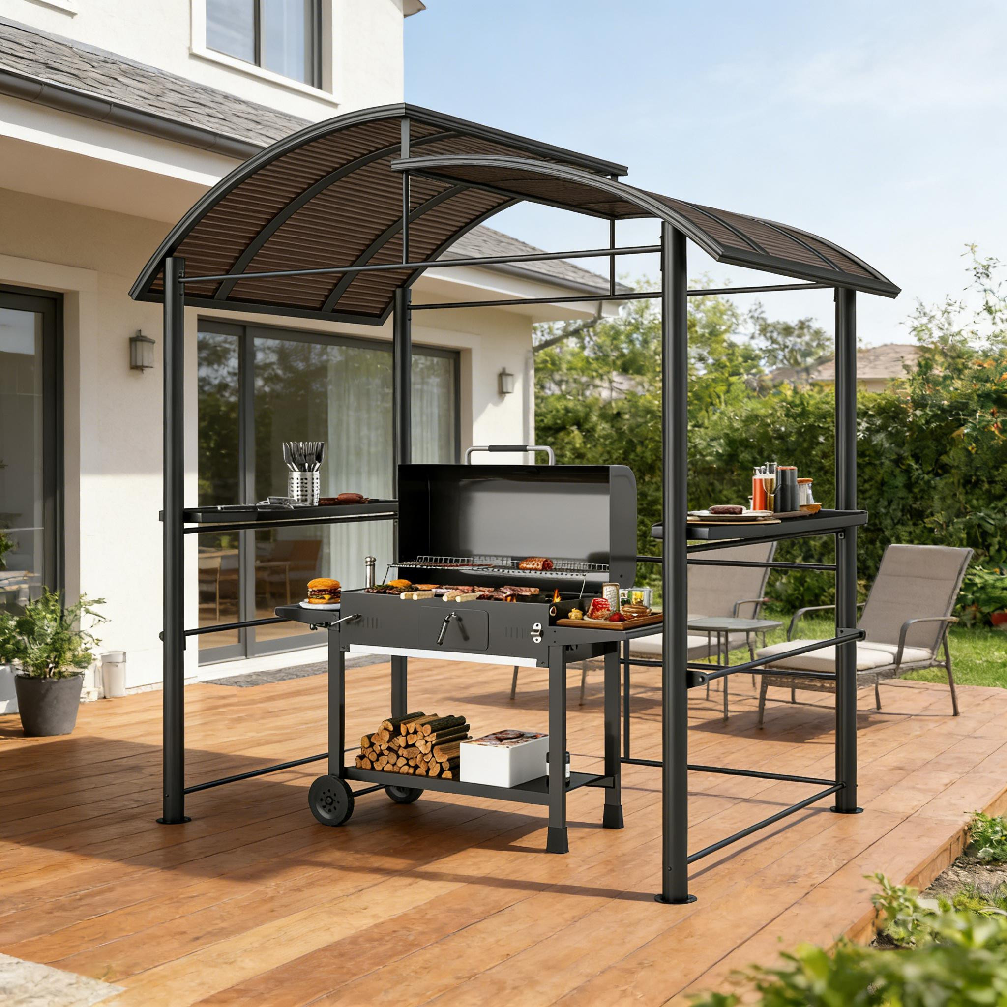 LUXEYARD Outdoor Pergola CanopyPool BBQ Cooking Pergola CanopyOutdoor Grill Gazebo Canopy Shelter one_size | DS-Y-T3971-S00156 | Lowe's