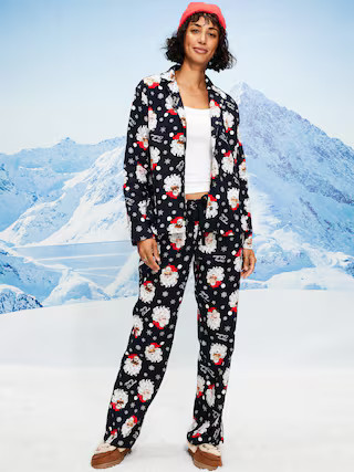 Printed Flannel Pajama Pant Set for Women | Old Navy (US)