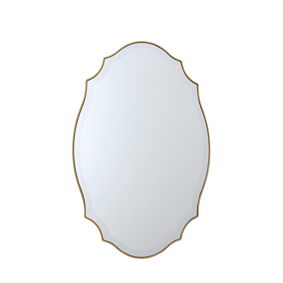 allen + roth 22-in W x 34.0-in H Oval Gold Beveled Wall Mirror | Lowe's
