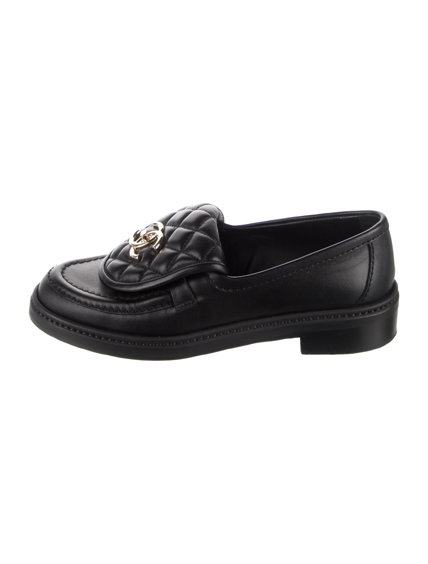 Chanel 2022 Interlocking CC Logo Loafers | The RealReal