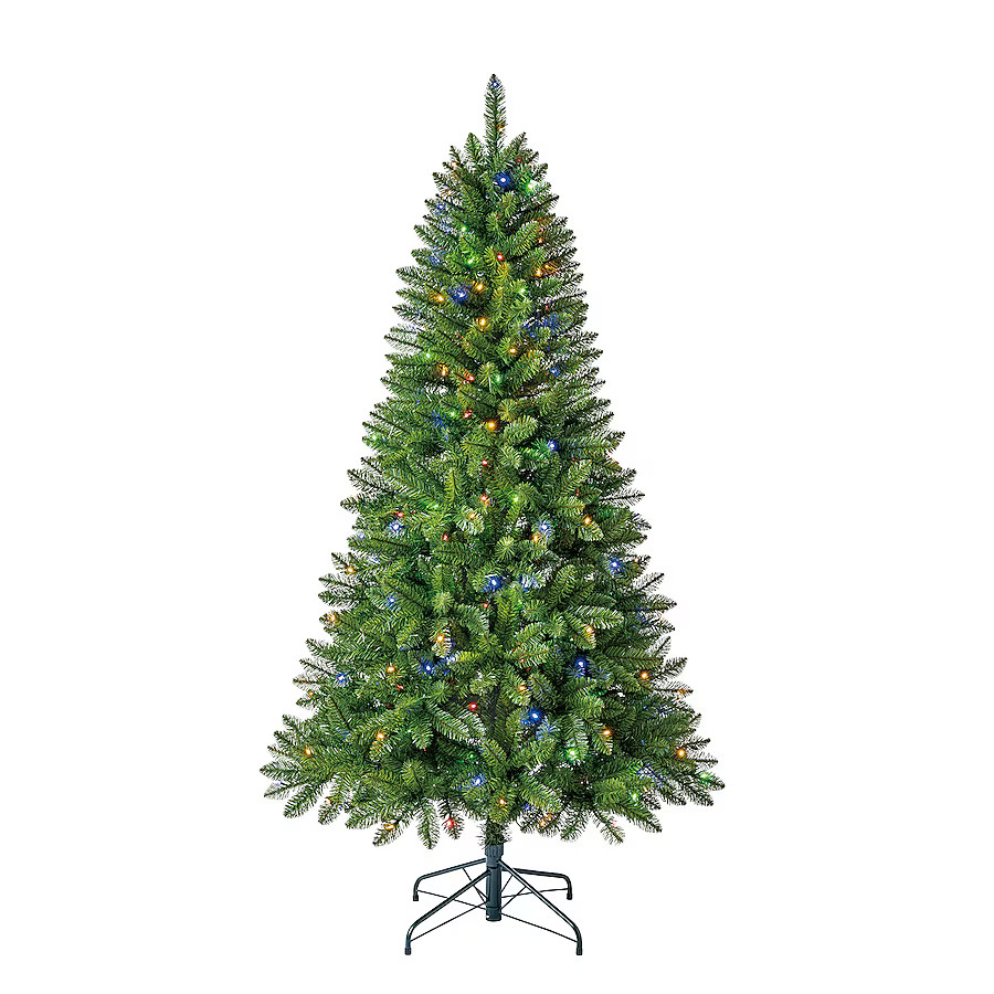 Holiday Living 6.5-ft Greensboro Spruce Pre-lit Artificial Christmas Tree with Color Changing LED... | Lowe's