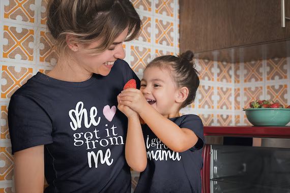 Mom n Daughter Matching Clothes She Gets it from Her Mama Shirt Mommy and Me Outfits | Etsy (US)