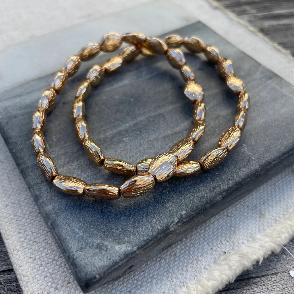 Gold Textured Bracelets | Erin McDermott Jewelry