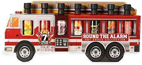 Sound the Alarm Firetruck Hot Sauce Sampler Set, 7 Distinct Flavors in a Fire Truck Package from ... | Amazon (US)