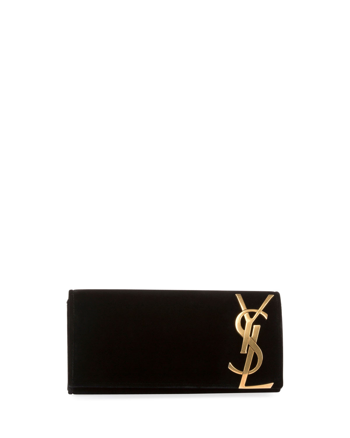 Monogram Small Flap Velvet Smoking Clutch Bag | Neiman Marcus