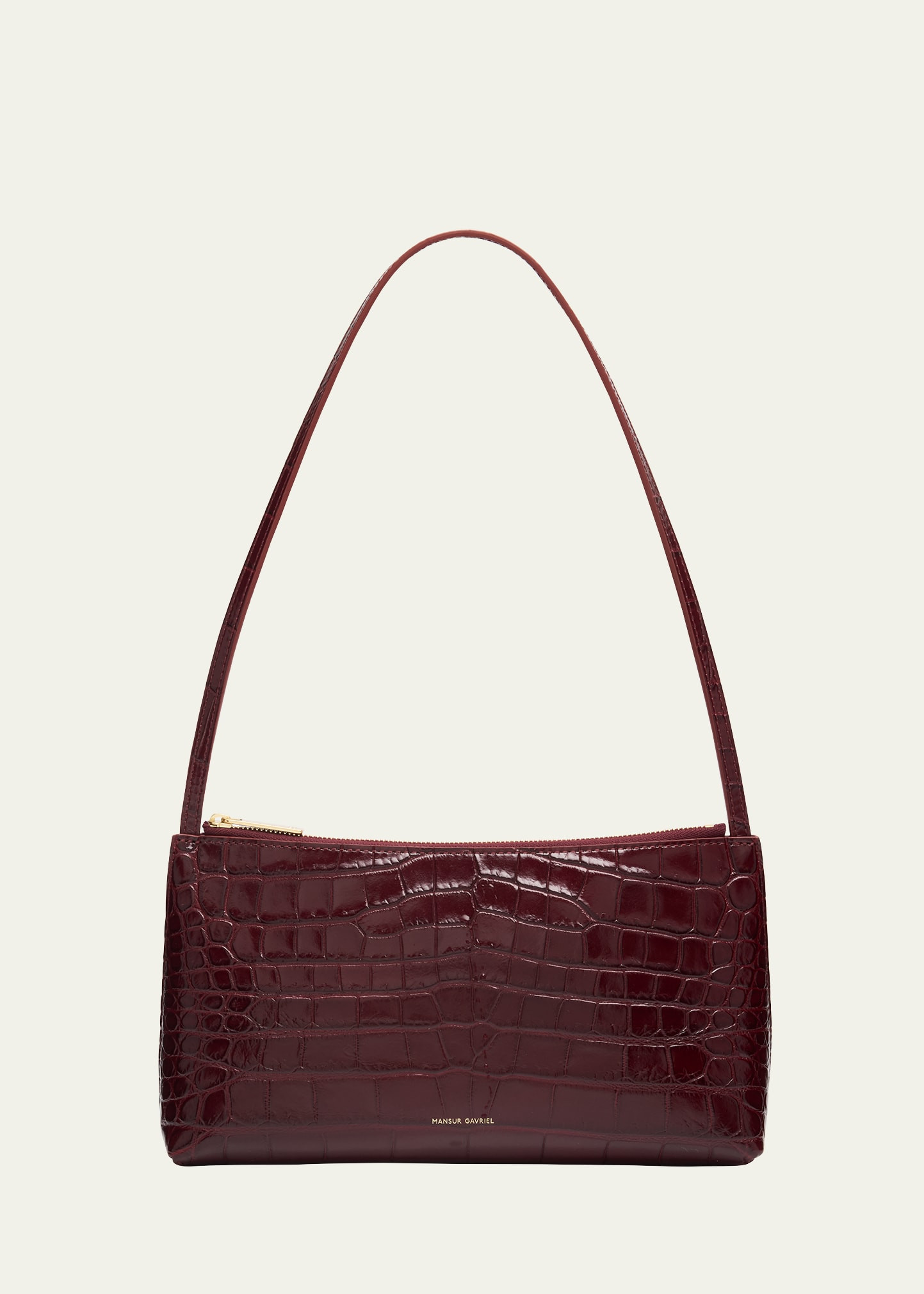 Mansur Gavriel Gaia Croc-Embossed Leather Shoulder Bag | Bergdorf Goodman