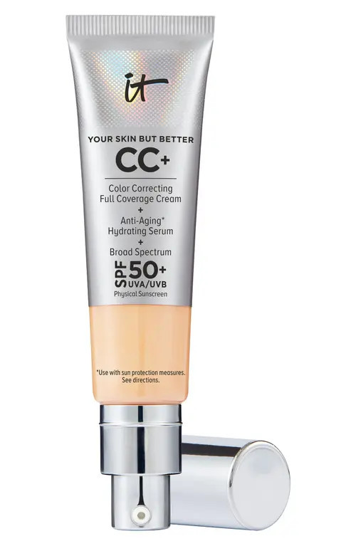 IT Cosmetics CC+ Color Correcting Full Coverage Cream SPF 50+ in Light Medium at Nordstrom, Size 1.08 Oz | Nordstrom
