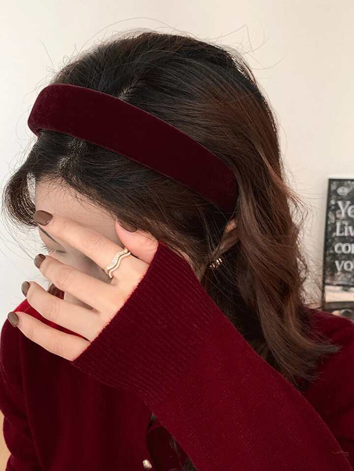 1pc Simple & Versatile & Elegant Deep Red Hairband For Women, Suitable For Daily Wear Christmas,C... | SHEIN