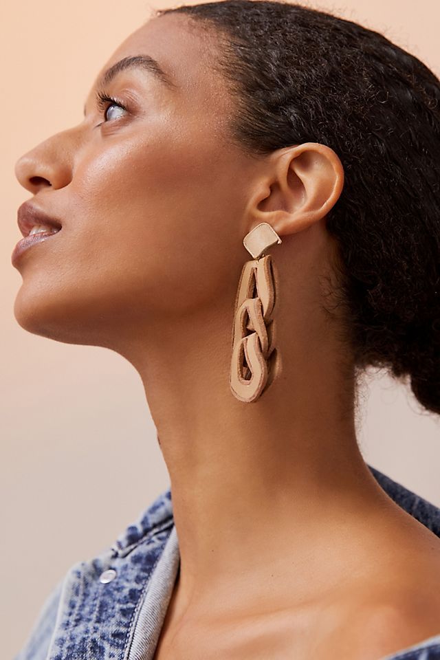 Leather Loop Drop Earrings | Anthropologie (US)