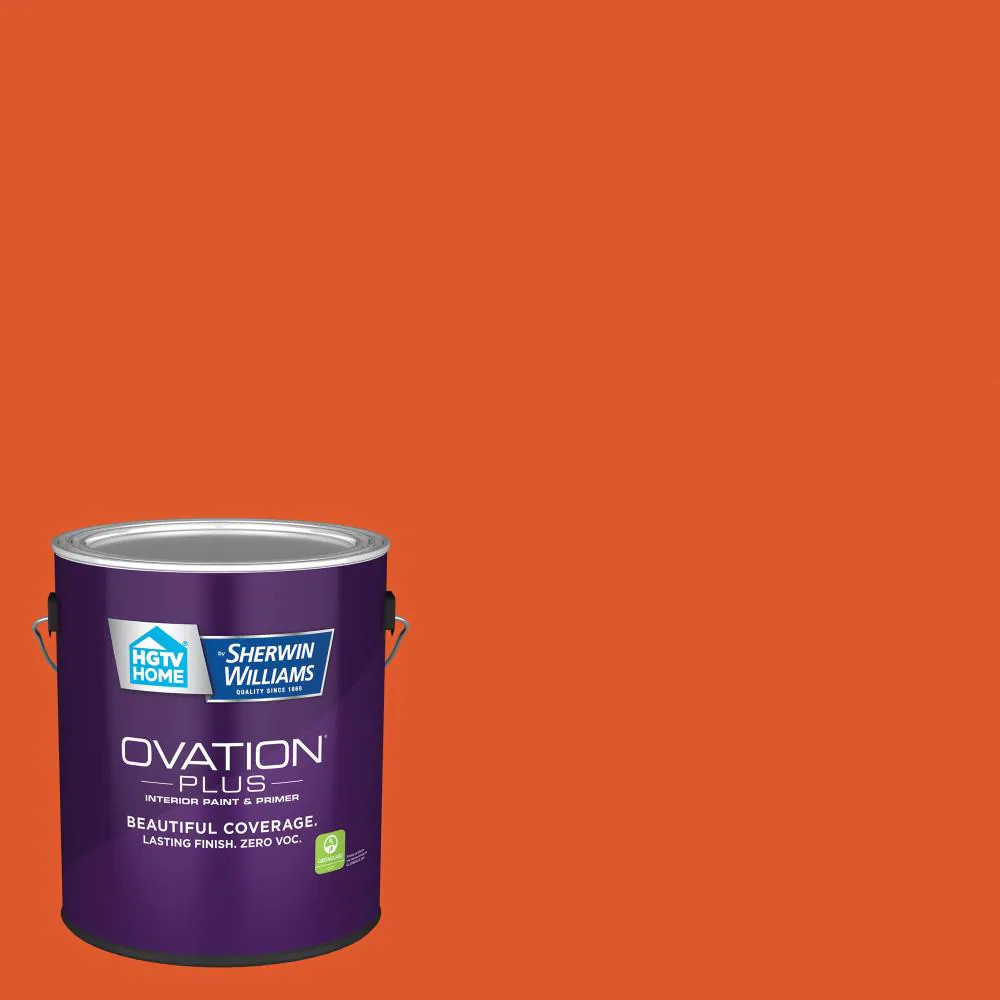 HGTV HOME by Sherwin-Williams Ovation Plus Semi-gloss Autumn Blaze 2002-1A Interior Paint Paint + Primer ( 1-gallon ) | 2002-1A-2557221 | Lowe's