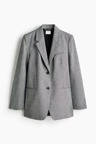 H & M - Long Blazer - Gray Melange | H&M (US + CA)