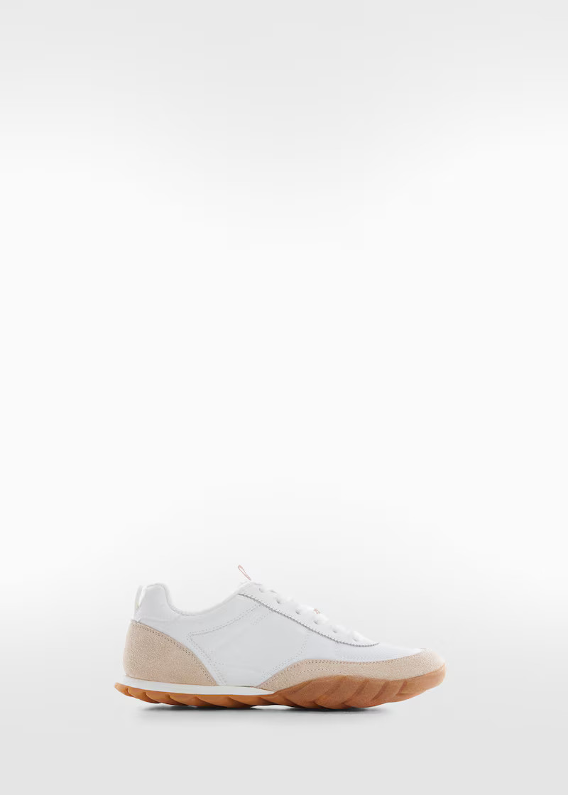 Leather panel sneakers | MANGO (UK)