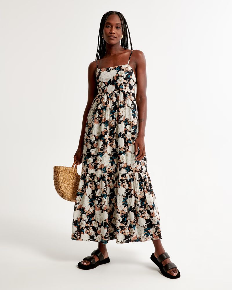 Low Back Babydoll Maxi Dress | Abercrombie & Fitch (US)