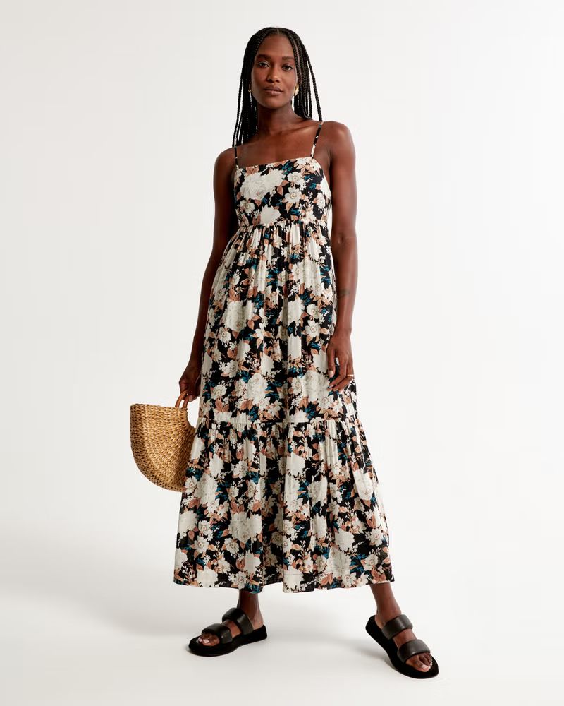 Low Back Babydoll Maxi Dress | Abercrombie & Fitch (US)