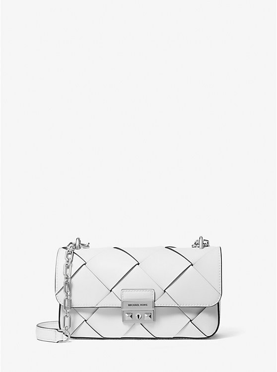 Tribeca Small Woven Leather Shoulder Bag | Michael Kors US