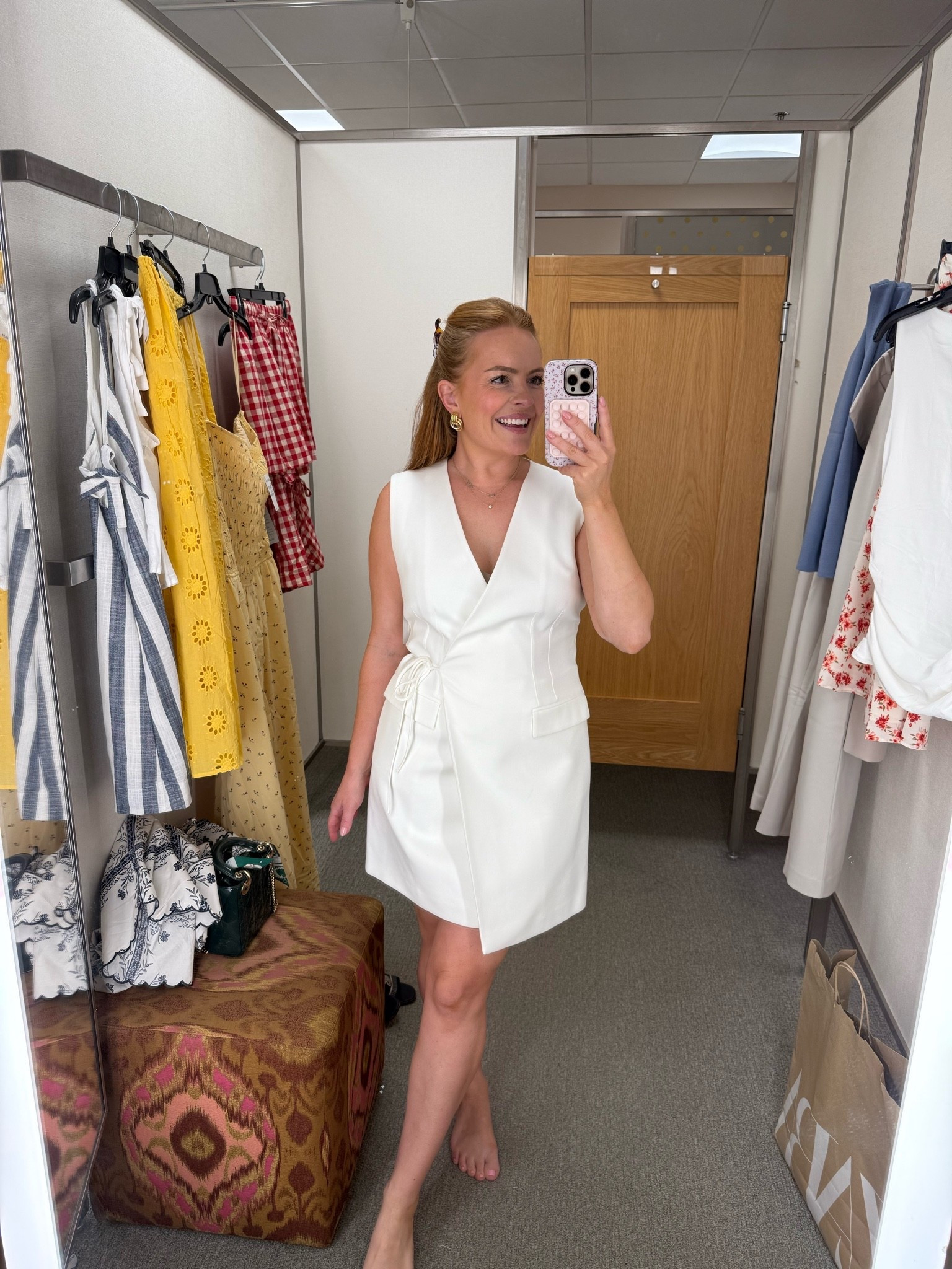 A work dress that does all the styling for you. The wrap-detail waist creates such a flattering silhouette, and the crisp white makes it feel polished, elevated, and summer-ready. Perfect for office days, client meetings, bridal events, or when you want to look put together with minimal effort.

✨ Pair with nude heels, gold jewelry, and a structured tote for an effortless summer workwear look.

#NordstromStyle #SummerWorkwear #OfficeStyle #WorkDress #BusinessCasual #WorkingMomStyle