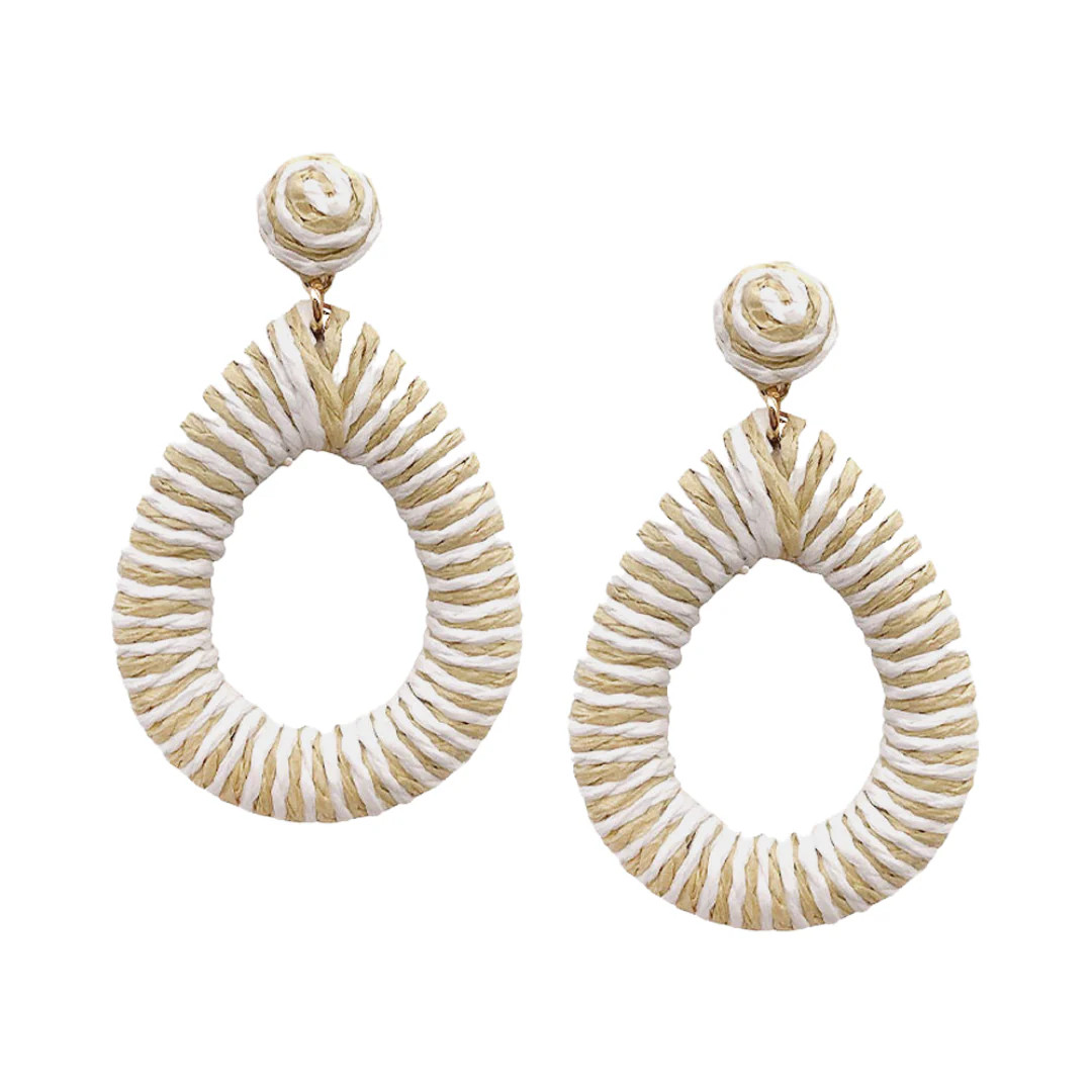 Wrapped Raffia Teardrop Earrings | Alison + Aubrey