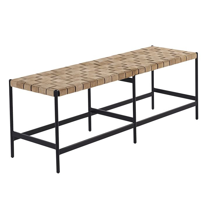 Woven Leather Bench | West Elm (US)