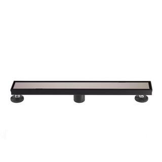 Elegante Drain Collection 24 in. Linear Stainless Steel Shower Drain with Tile Insert in Venetian... | The Home Depot