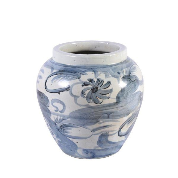 Blue & White Porcelain Twisted Flower Open Top Jar | Scout & Nimble