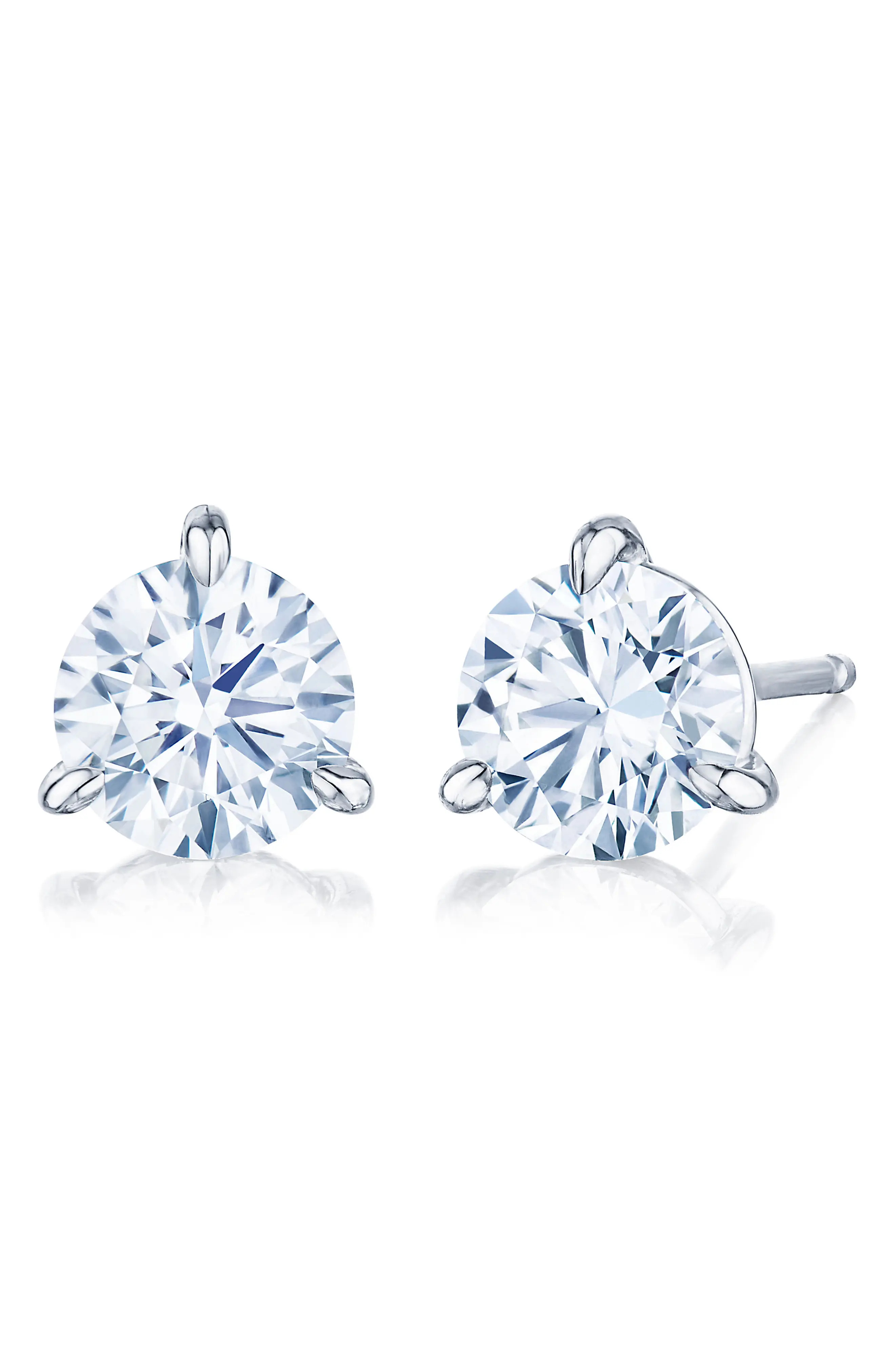 Round Brilliant Cut Diamond & Platinum Stud Earrings - 1.20ct. (Women) | Nordstrom | Nordstrom