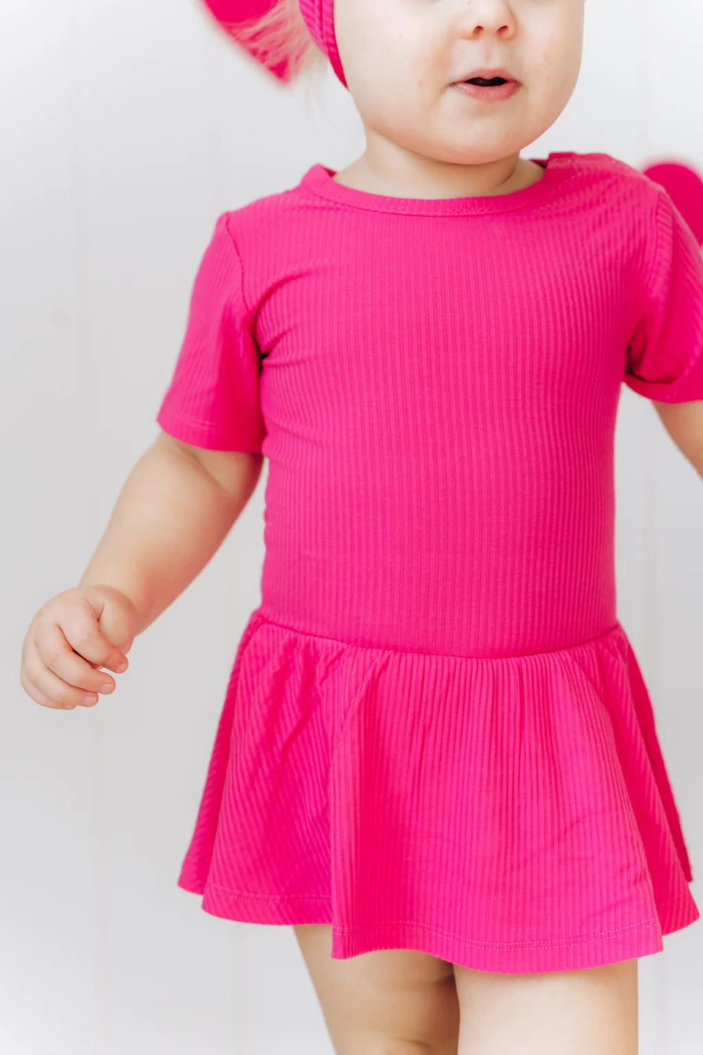 HOT PINK RIB DREAM BODYSUIT DRESS | DREAM BIG LITTLE CO