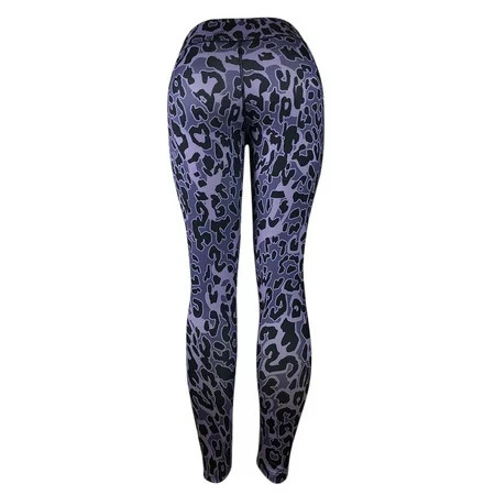 Women s Leggings Leopard Print Fitness Gym Capri Pant Purple S | Walmart (US)