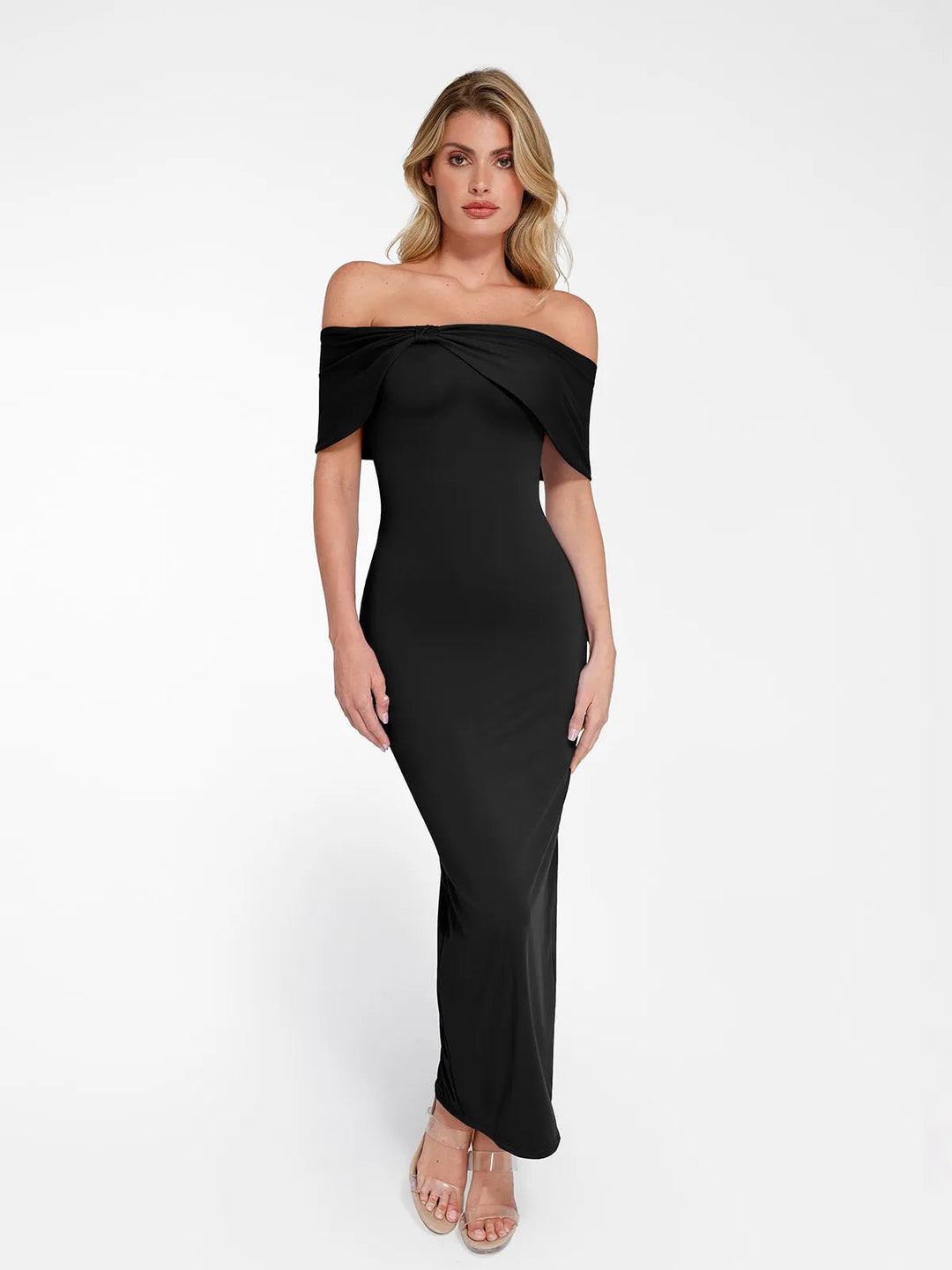 Shapewear Off-the-Shoulder Slim Column Maxi Dress | Popilush