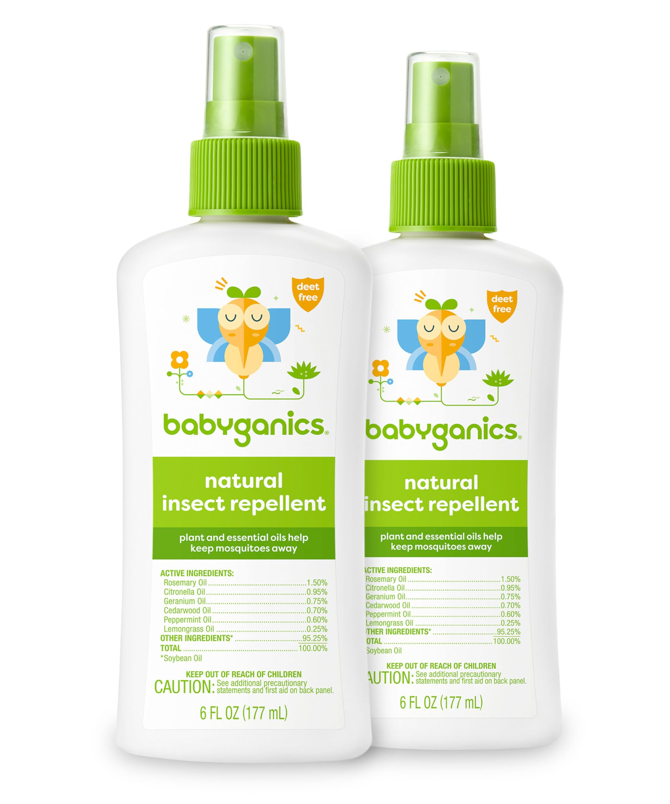 Babyganics Insect Spray, 6oz, 2 pack, Made with Plant and Essential Oils, Packaging May Vary | Amazon (US)