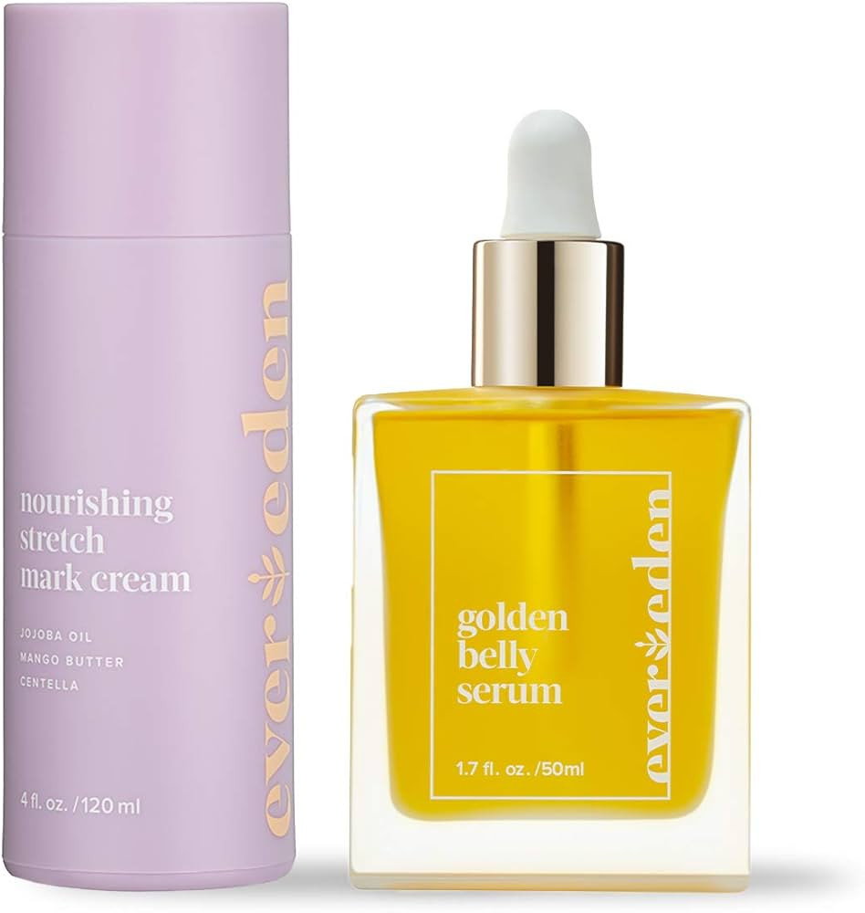 Evereden Golden Belly Serum, 1.7 fl oz. & Nourishing Stretch Mark Cream 4.0 fl oz. | 2 Item Bundl... | Amazon (US)