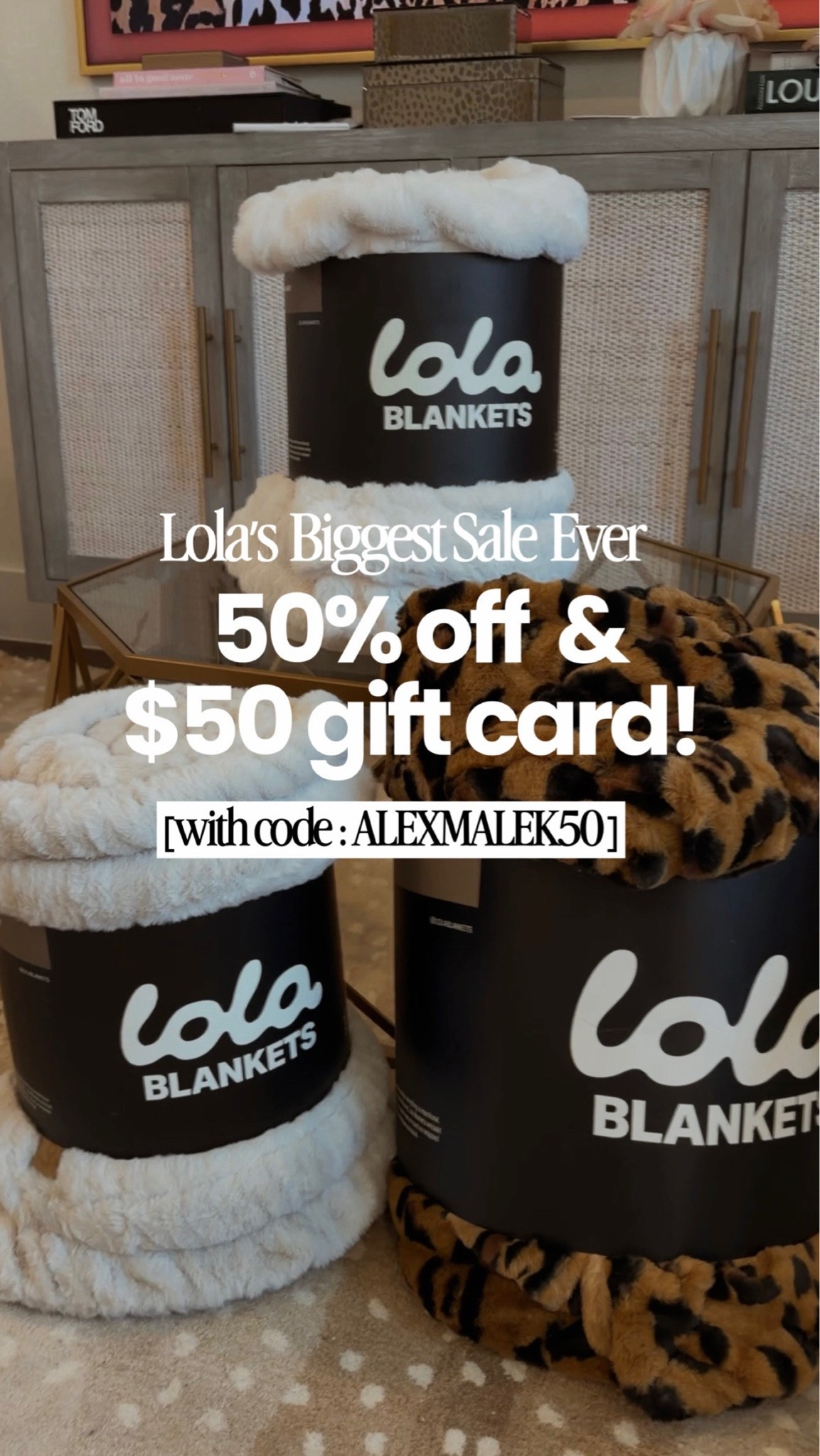 Lola blankets 50% off code: ALEXMALEK50

Lola blanket discount code, Lola blankets, gift ideas

#LTKSaleAlert #LTKHome #LTKselfcare