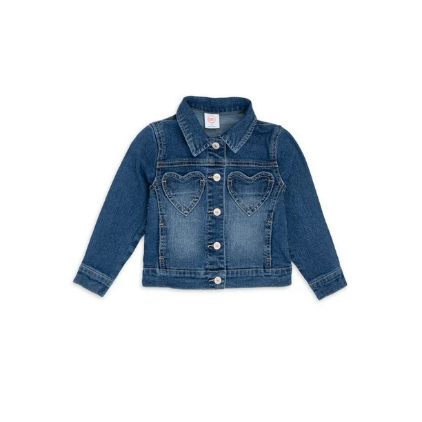 Wonder Nation Long Sleeve Denim Single-Breasted Mid-Length Jacket (Infant or Toddler), 1 Pack - W... | Walmart (US)