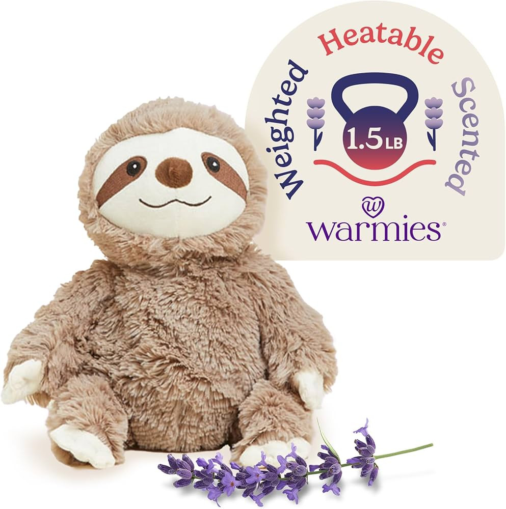 warmies Microwavable & Weighted Stuffed Animals, Sloth - Heated Stuffed Animal Plushie for Warmth... | Amazon (US)