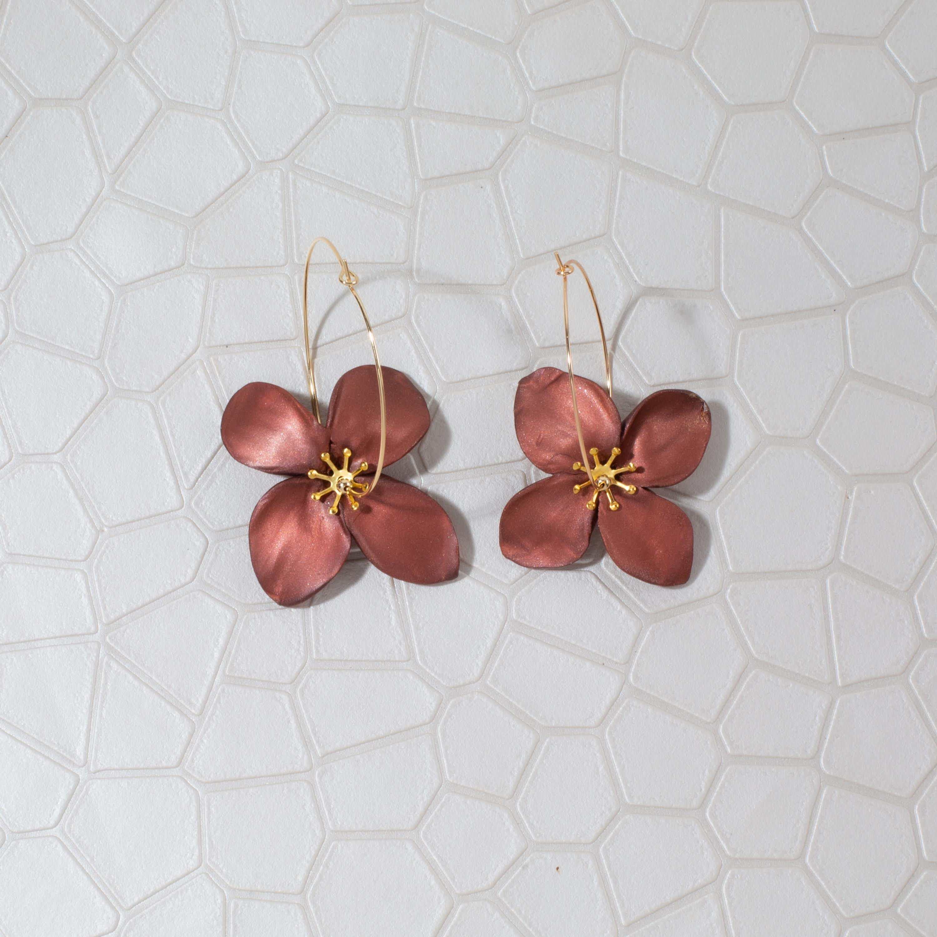 Chatham Flower Hoop Earrings - Stylish Floral Hoops | Forlanya | Forlanya