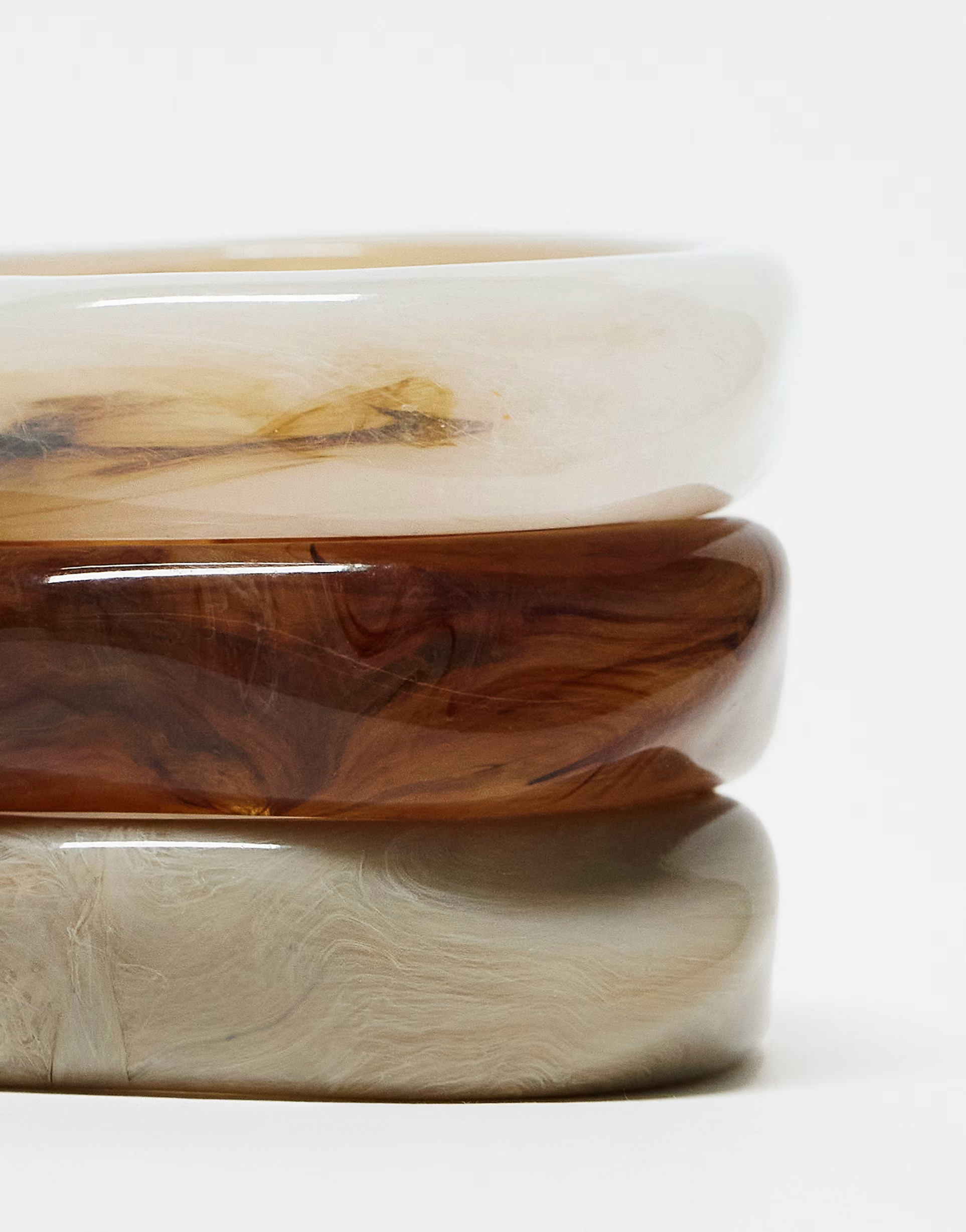 ASOS DESIGN pack of 3 bangles with resin neutral design | ASOS (Global)