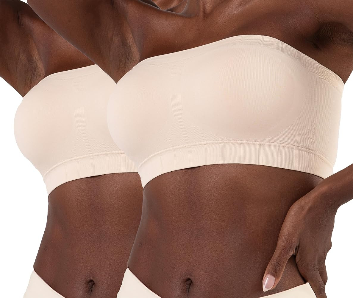 SHAPERMINT Strapless Bra, Wireless Non-Slip Bandeau, Convertible Straps, Molded Strapless Bras fo... | Amazon (US)