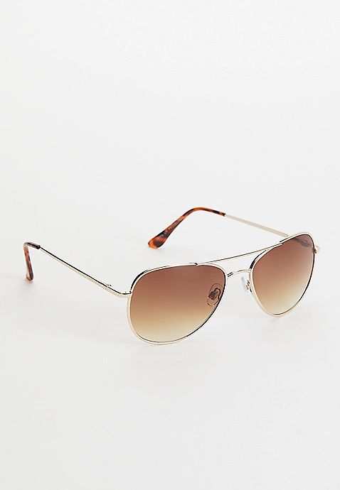 Gold Tortoise Aviator Sunglasses | Maurices
