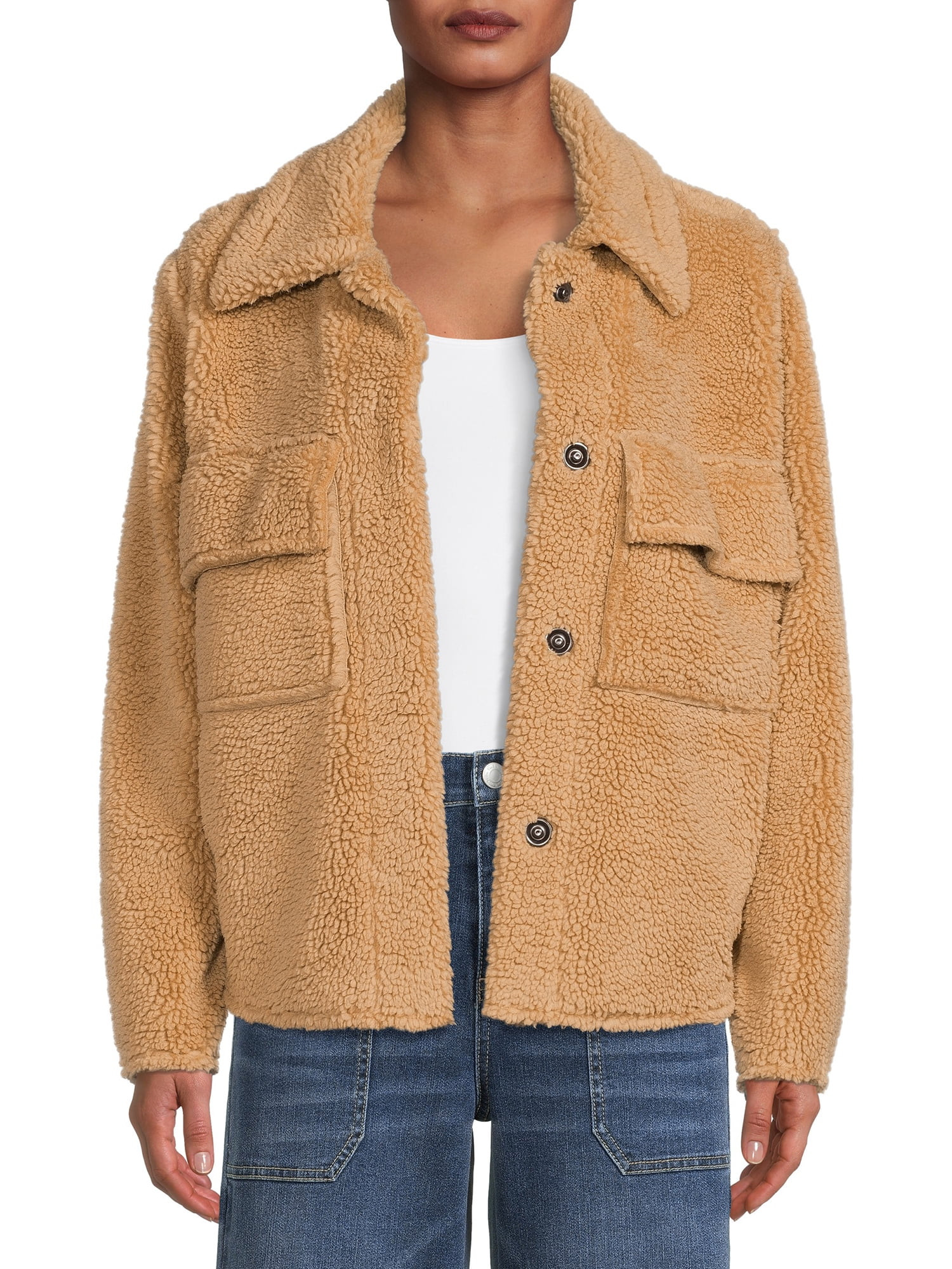 Time and Tru Women's Sherpa Jacket | Walmart (US)