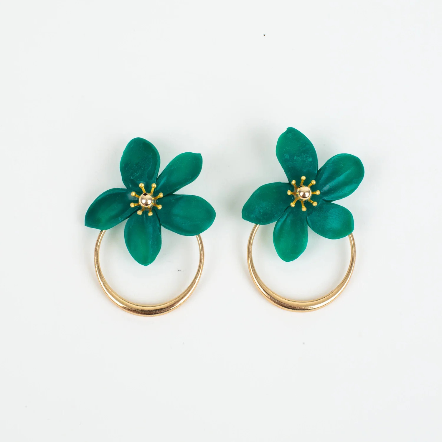 Amalia Floral Gold Hoop Statement Earring | Forlanya