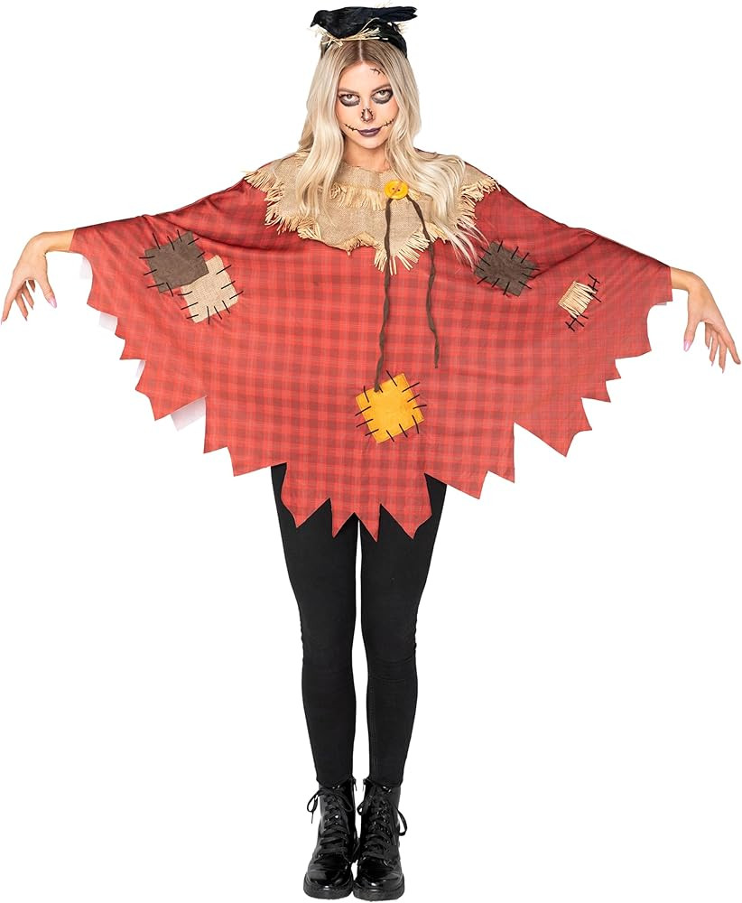 Spooktacular Creations Scarecrow Poncho Costume Women for Halloween Costume Adult, Scarecrow Cost... | Amazon (US)