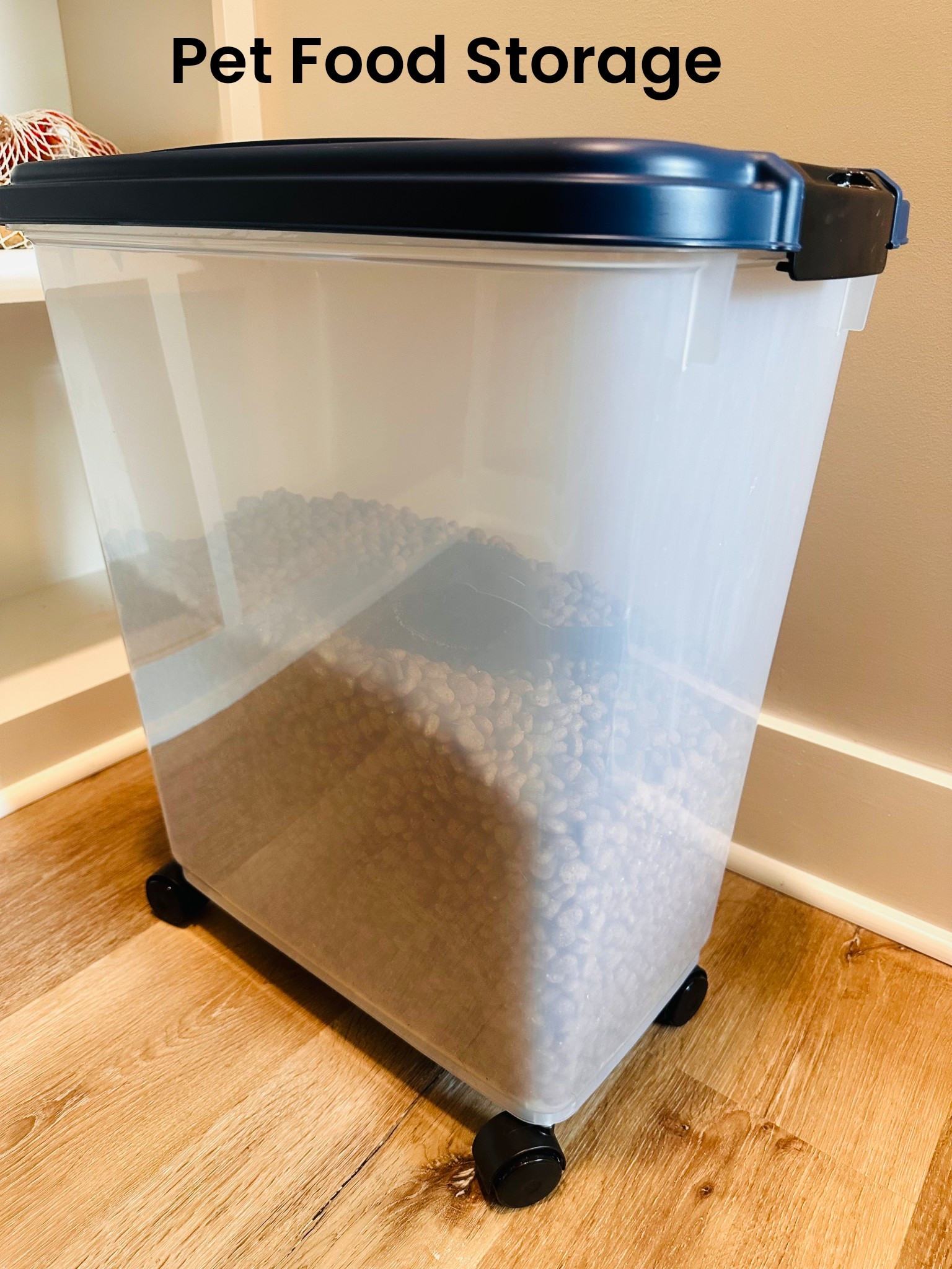 Dog Food Storage Bin

This is a 40 lb container so it’s perfect for that 30 lb bag of dog food. It has a lid that holds open but doesn’t fall back. An air tight seal and it’s on wheels  

#LTKHome #LTKPets