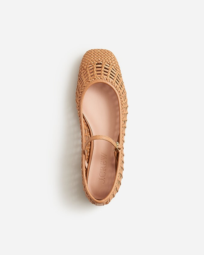 Quinn woven ballet flats in leather | J. Crew US