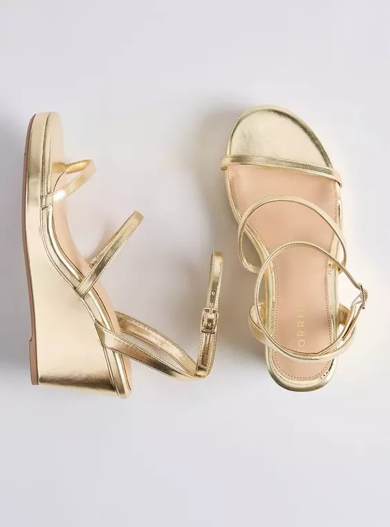 Triple Strap Wedge (WW) in Black | Torrid (US & Canada)