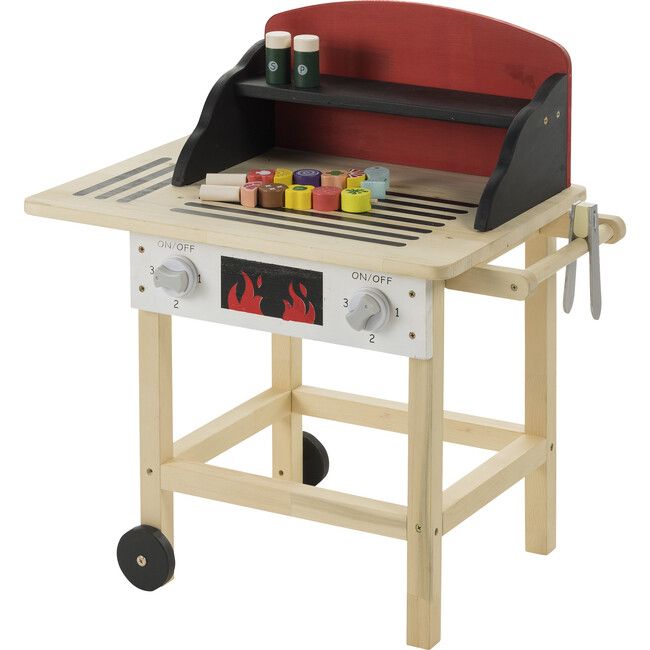 Jr. Grill Master's Wooden BBQ Grill Set with Accessories | Maisonette