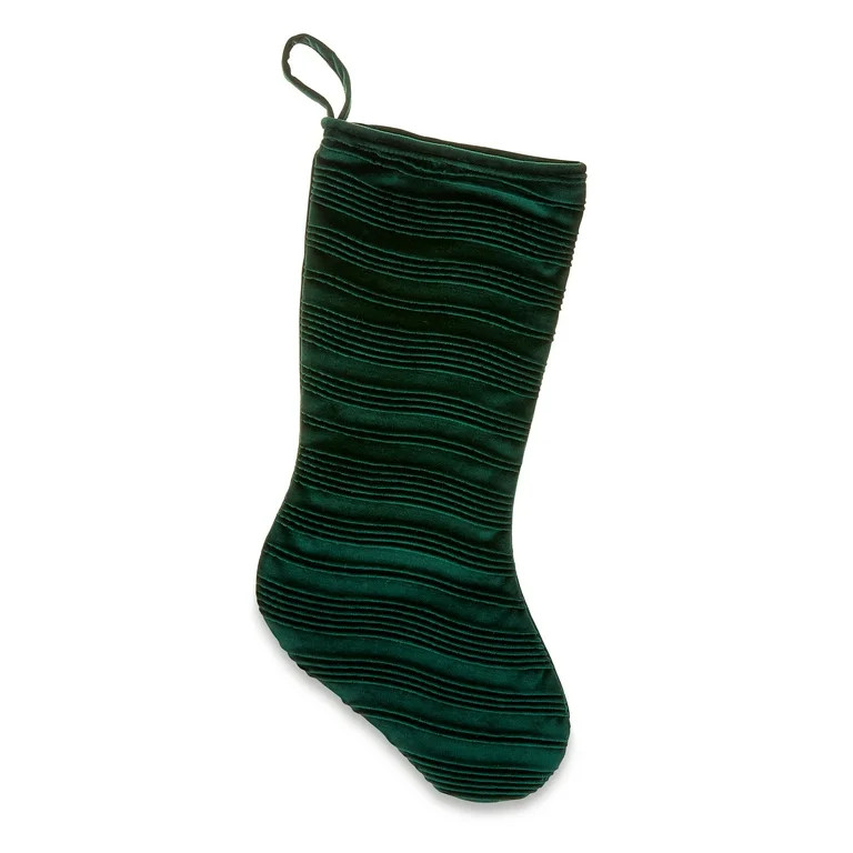 My Texas House, Green Ribbed Christmas Stocking Decoration, 20 inch - Walmart.com | Walmart (US)