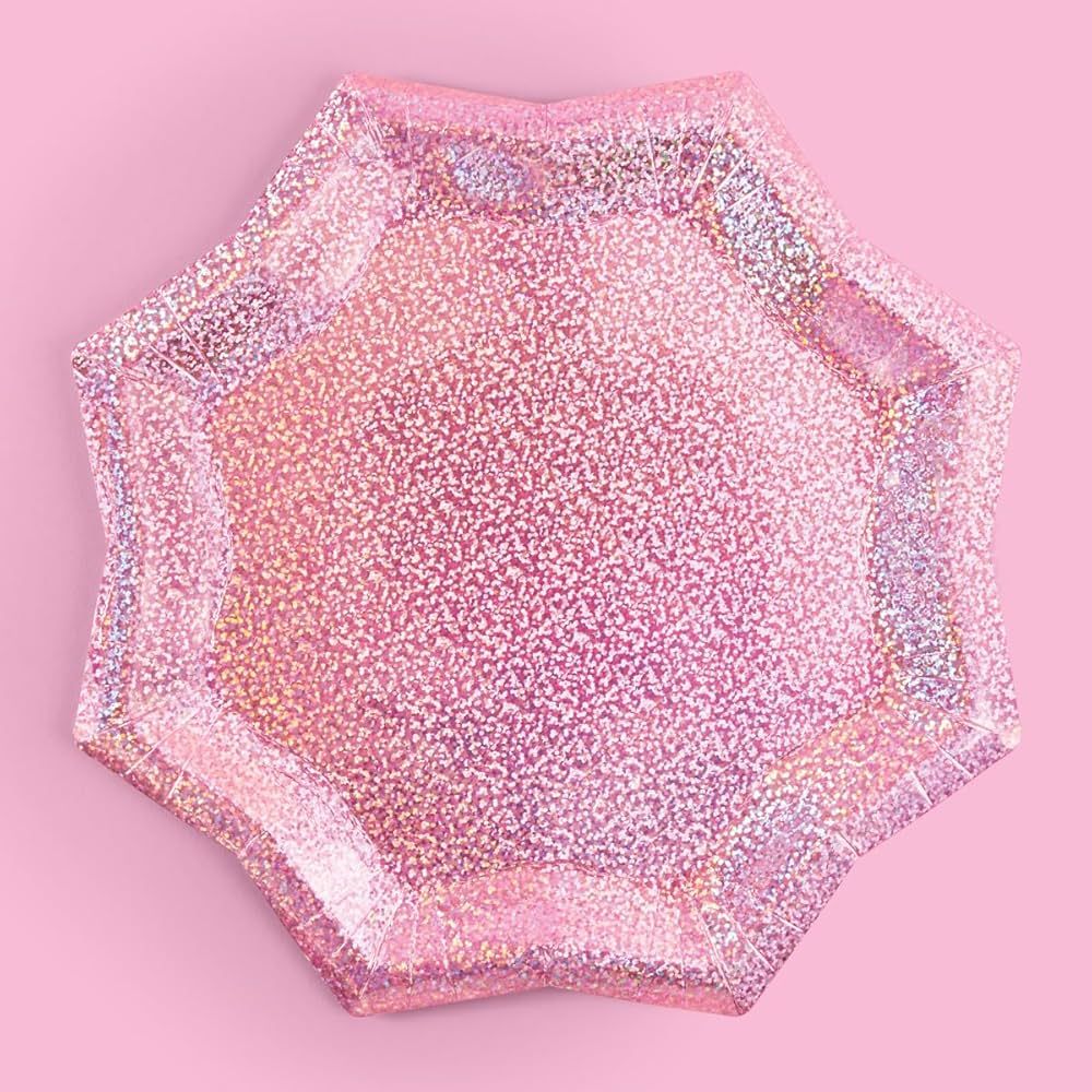 xo, Fetti Pink Holographic Starburst Foil Plates - 25 pcs | Happy Birthday Party Decorations, Hol... | Amazon (US)