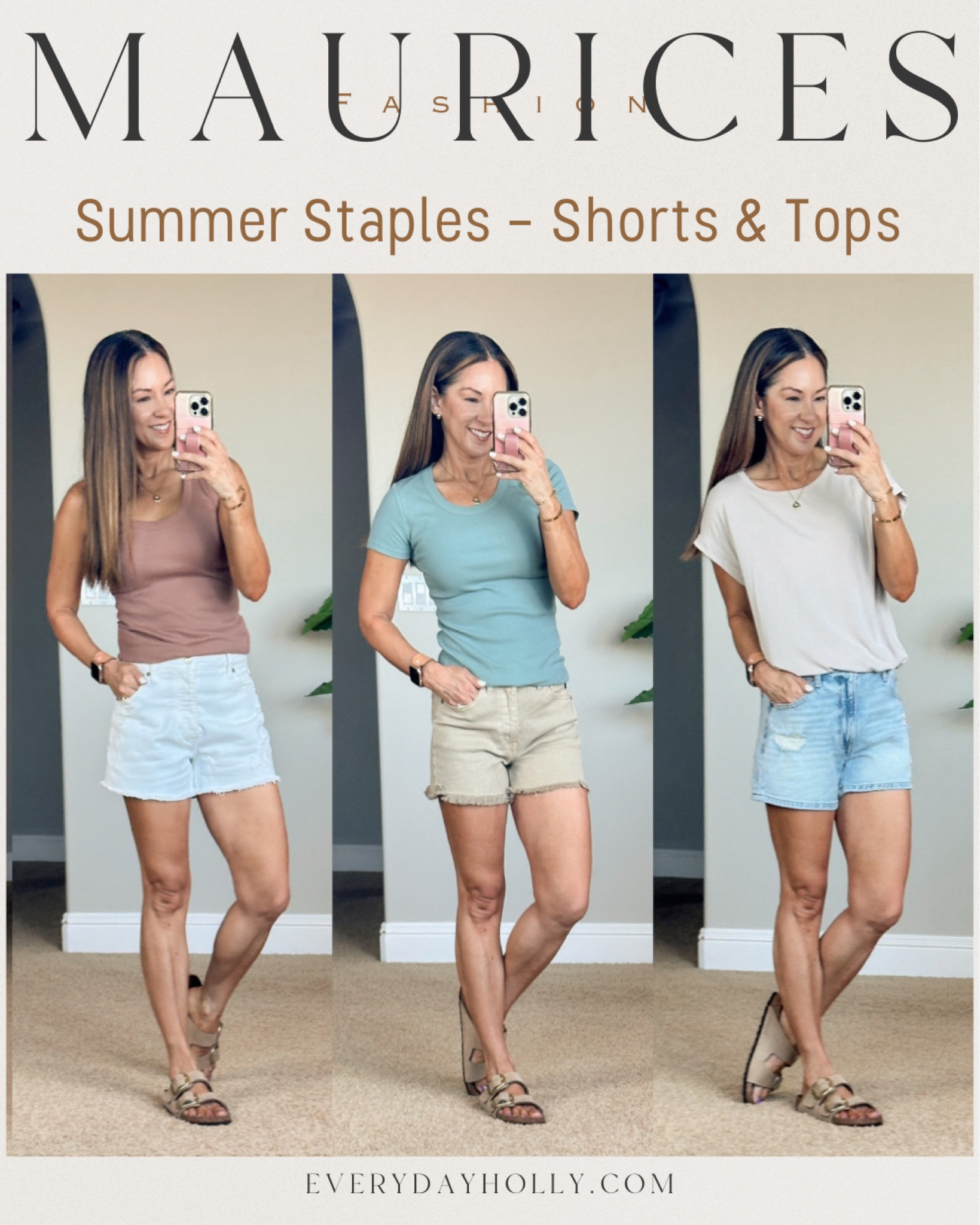 30% off Sitewide at maurices! Summer Staples - Shorts & Tops 
Tops and tanks all XS
White denim shorts 0
Khaki 25
Blue denim shorts 0

Summer capsule, wardrobe, basic tease, basic tanks, summer outfit, summer style,  high rise shorts, mid rise shorts 

#LTKOver40 #LTKStyleTip #LTKSaleAlert
