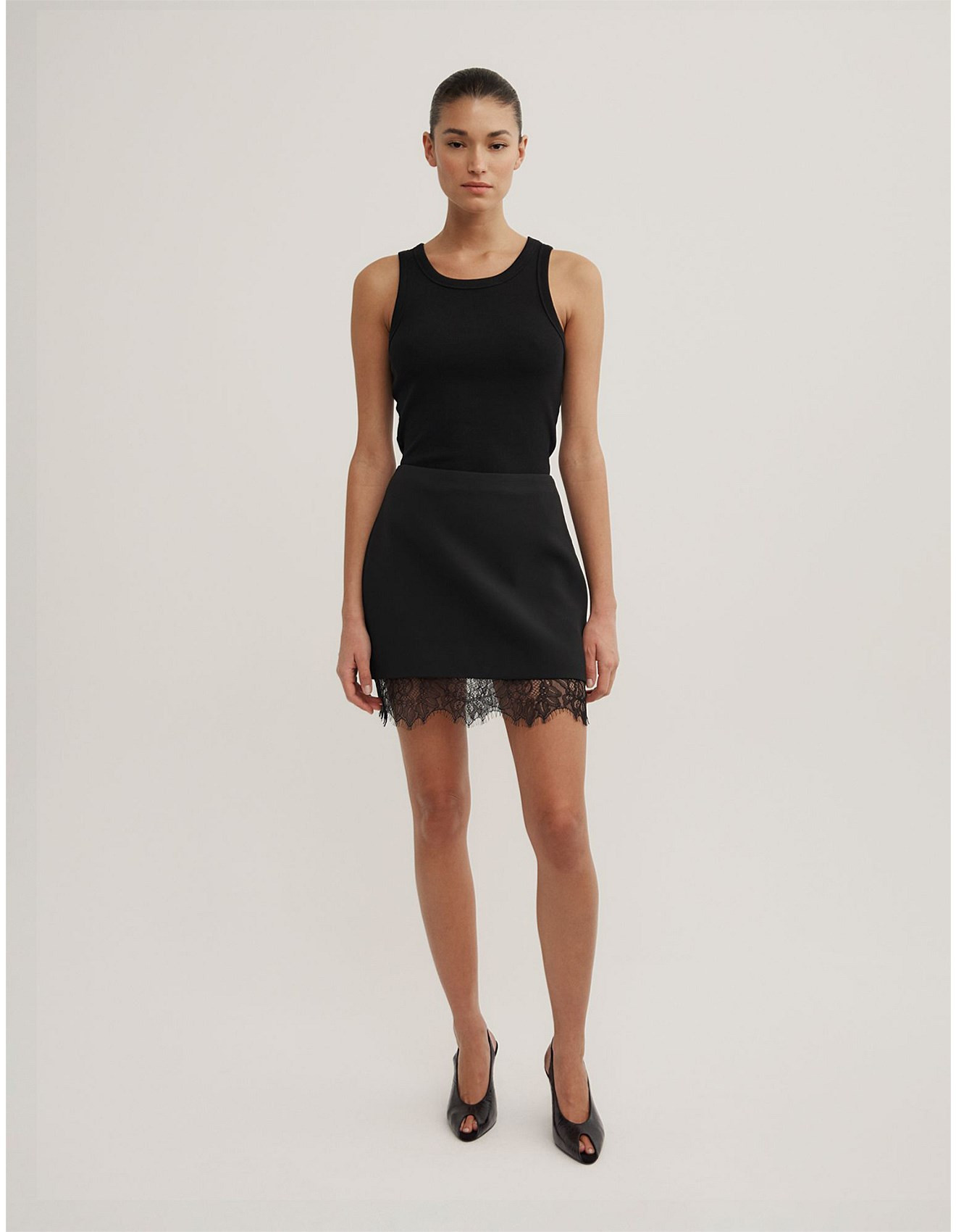 Lace Hem Mini Skirt | David Jones (Australia & New Zealand)