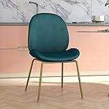 CosmoLiving by Cosmopolitan Astor Upholstered, Blue Velvet with Brass Metal Leg Dining Chair | Amazon (US)