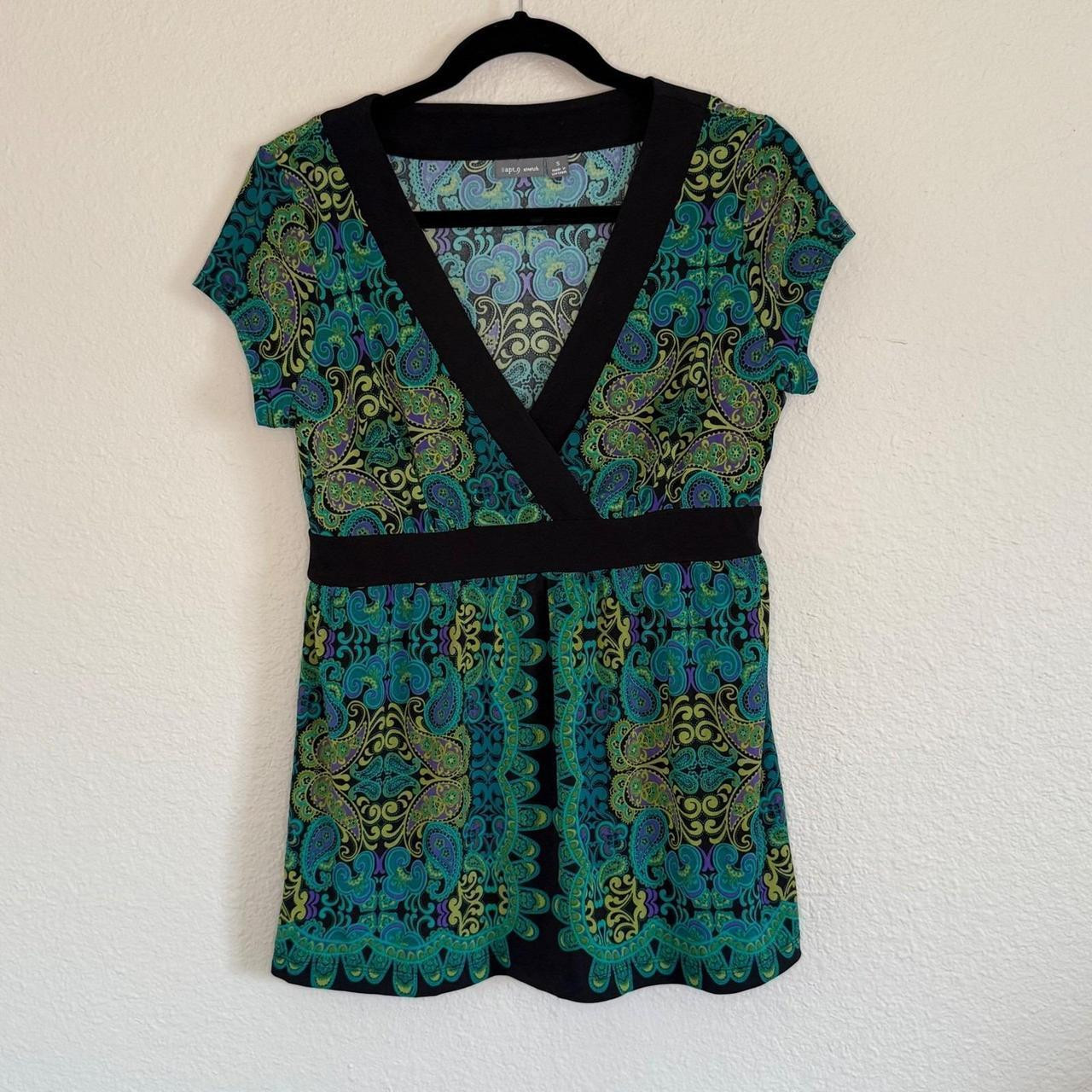 Apt. 9 Women's Blouse - Green/Purple - S | Depop US